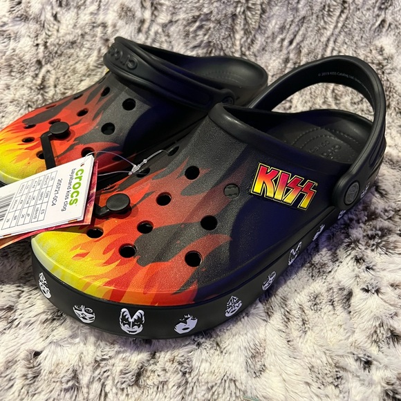 Kiss limited edition Flame Design Crocs - RARE! Perfect Gift - Picture 1 of 10